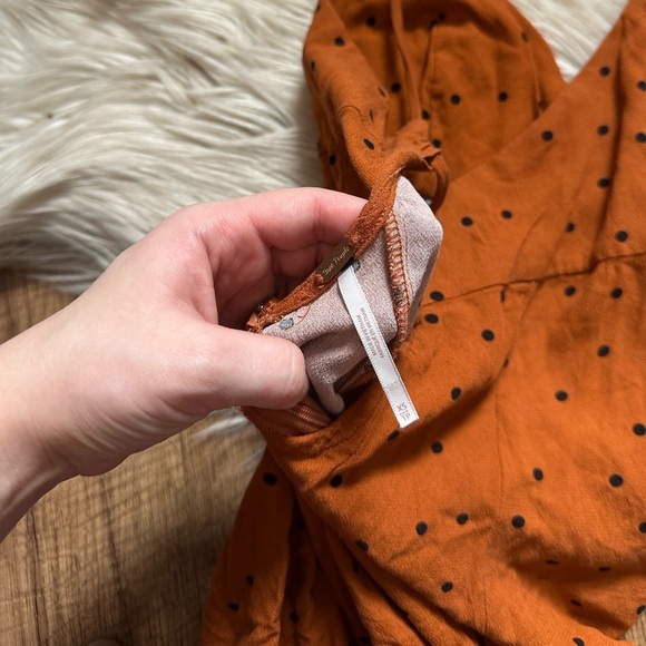 FREE PEOPLE Jamboree Jumpsuit In Rust Polka Dot - Picture 6 of 6